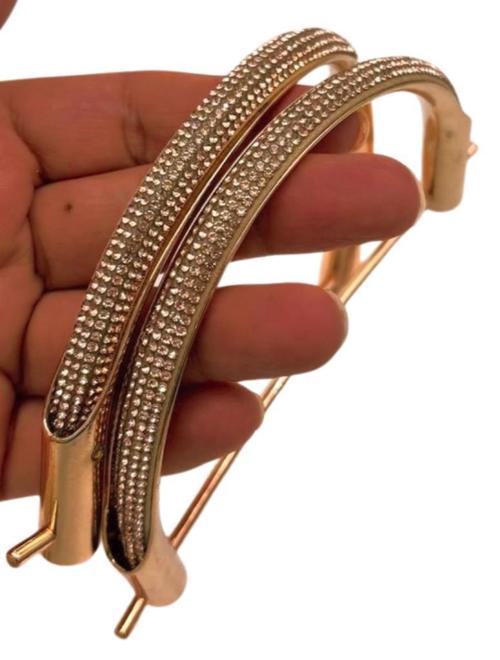 Gold Taşlı  Üveyik Model Metal Çanta Sapı
