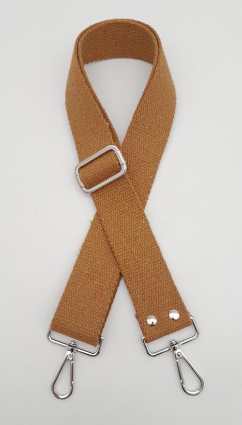 Koyu Sütlü Kahve 120X4 Cm Pamuklu Kolon Gümüş Metal