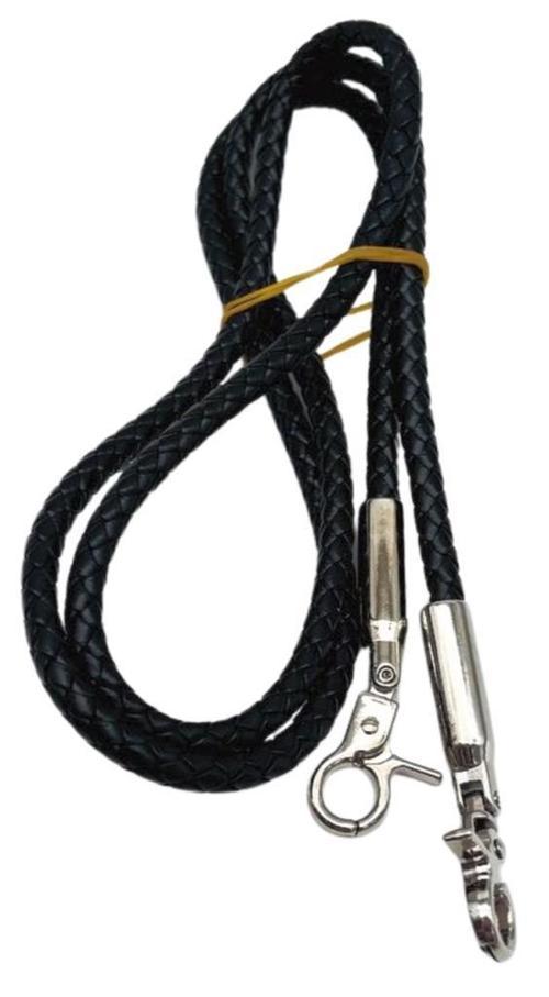 Siyah Renk 120 cm  Tek Örme Çanta Sapı Gümüş Metal