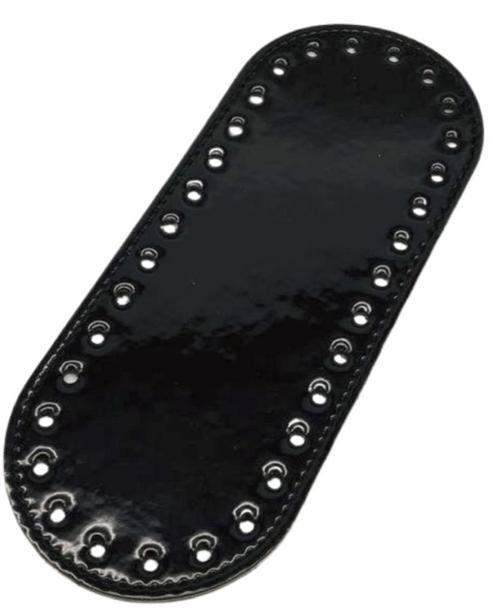 Suni Deri Siyah Rugan 20x8 cm Oval Çanta Tabanı