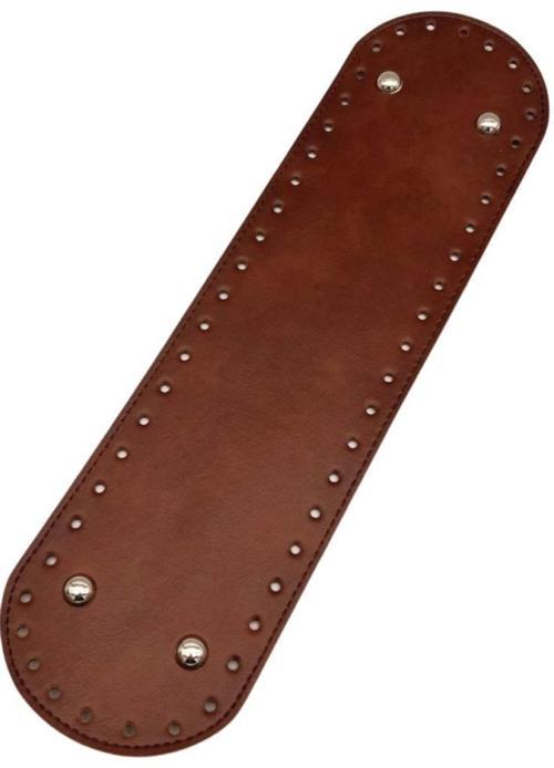 Suni Deri 37x10 cm Oval Çanta Tabanı Taba Renk Gümüş  Aparatlı