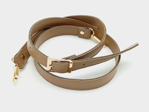 120X2 Cm Suni Deri Light Gold Tokalı Vizon Renk Çanta Sapı