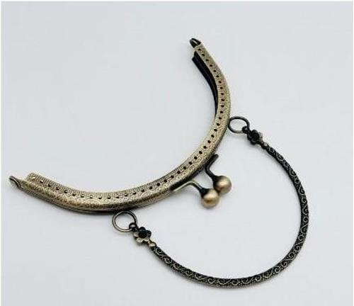 15.5 Cm Antik Renk Tutmalı Çanta Klipsi Bursu