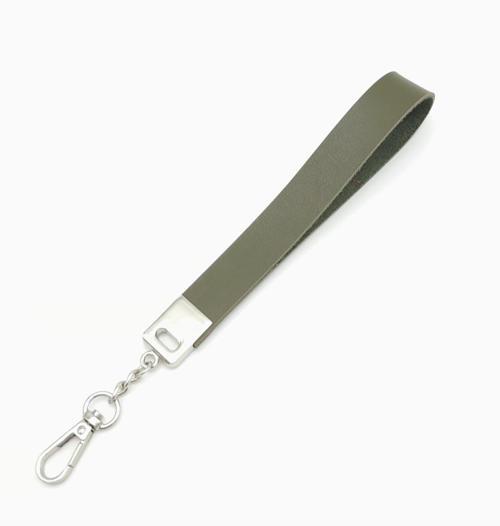 Haki Tek Kat Suni Deri Zincirli Elcik Gümüş Metal
