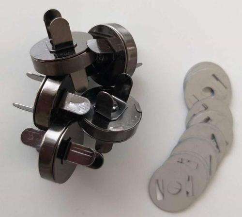 Örgü Çantaya Mıknatıslı Çıtçıt Füme Renk 5Li Paket