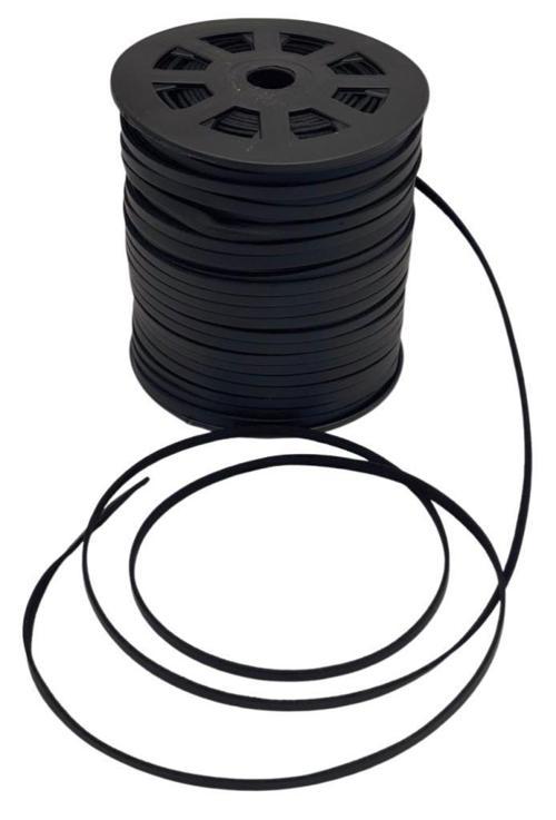 4 mm Siyah Renk Suni Deri İp 5 Metre