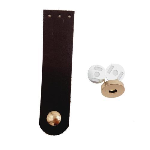 Tek Kat Suni Deri Kahverengi Light Gold Metalli Kapak