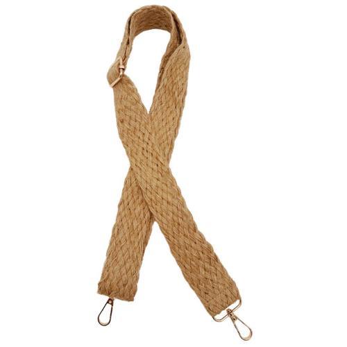 120x4 cm Jüt Kolon Çanta Sapı Light Gold Metalli