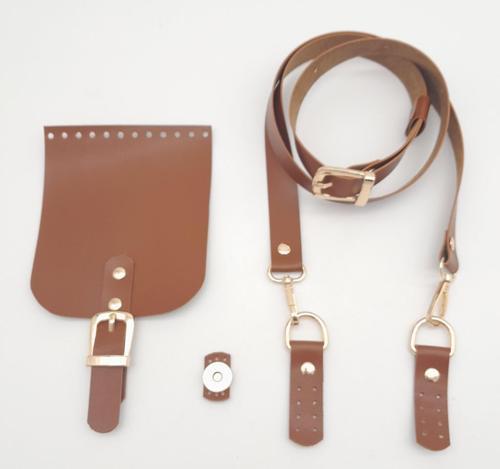 Taba Tek Kat Suni Deri 130x2 cm Ayarlı Saplı Çanta Seti Light Gold Metalli