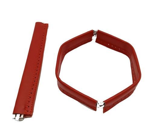 Kırmızı Renk Derili Metal Çanta Ağzı 24 Cm