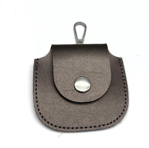 8.5x8 cm cm Parlak Gri Renk Kancalı Suni Deri Cep
