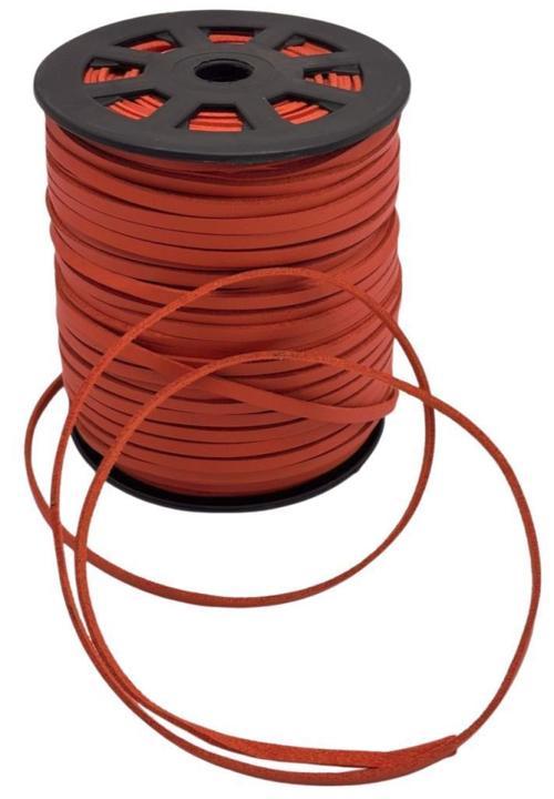 4 mm Turuncu-Taba Renk Suni Deri İp 5 Metre