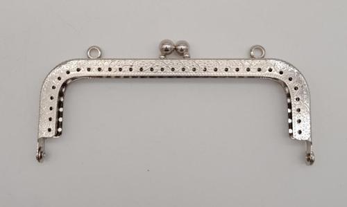 12.5 cm Dikdörtgen Çanta Klipsi Çanta Bursu Gümüş Metal