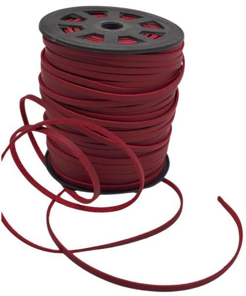 4 mm Bordo Renk Suni Deri İp 5 Metre