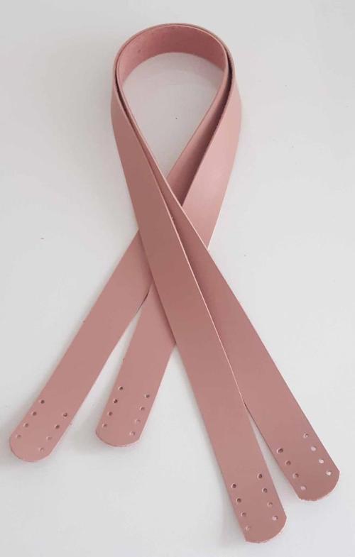 70X2.5 Cm, Pudra Renk  Suni Deri Çanta Sapı