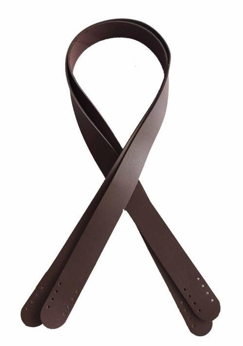 70X2.4 Cm, Tek Kat Suni Deri Koyu Kahve Renk Çift Sap