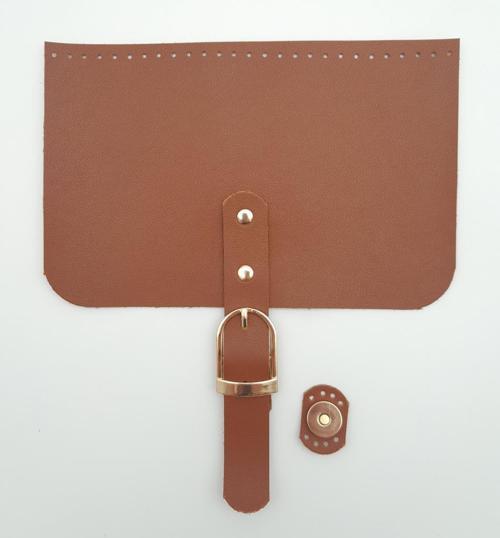 22x24 cm Suni Deri Taba Renk Çanta Kapağı Light Gold Metalli