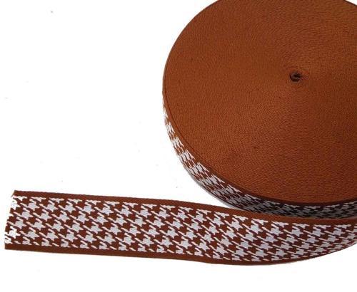 5 Cm Kazayağı Desenli Taba  Polyester Kolon
