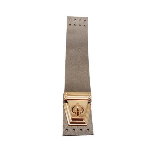 18x3.5 cm Suni Deri Parlak Gri Renk Kapak Light Gold Metalli