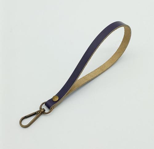 Gerçek Deri Mor Renk Elcik Antik Metalli