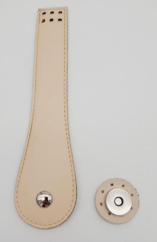 Suni Deri Armut İstiridye Model Kapak Krem Gümüş Metalli