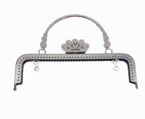 20 Cm Taç Model Gümüş Renk Çanta Klıpsi