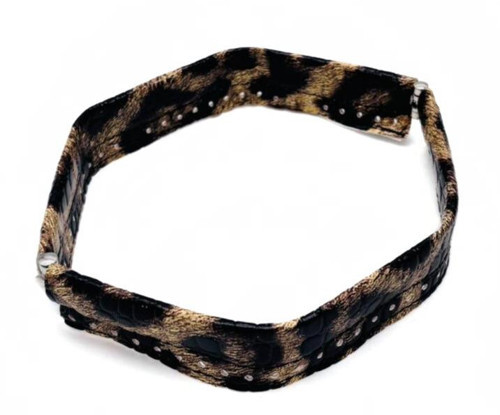 Leopar Renk Derili Metal Çanta Ağzı 24 Cm