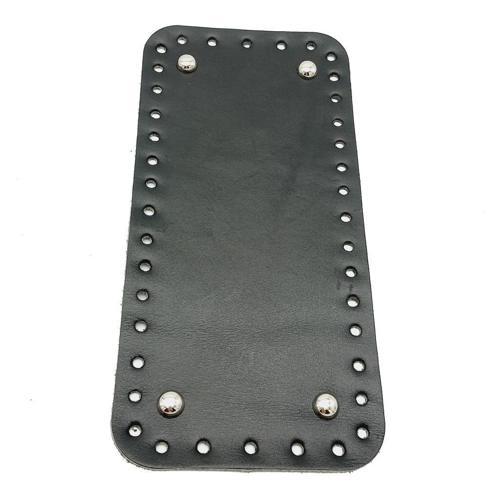 Gerçek Deri Siyah 25X12 cm Dikdörtgen Gümüş Metalli Çanta Tabanı