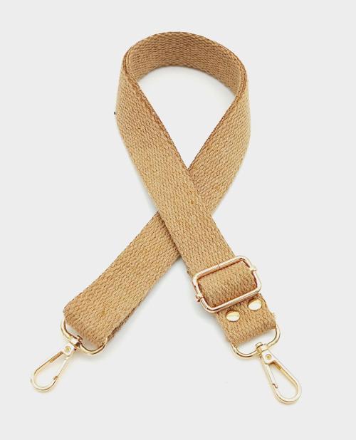 Pamuklu Kolon 120X3 Cm Koyu Sütlü Kahve Light Gold Metalli