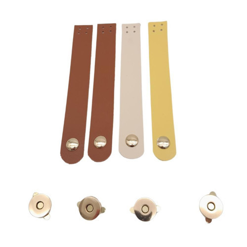 14x2 cm Suni Deri Renkli Kapak 4 lü Set No:2 Light Gold Metal
