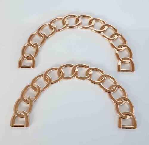 Oval Zincir Model Light Gold Metal Çanta Sapı
