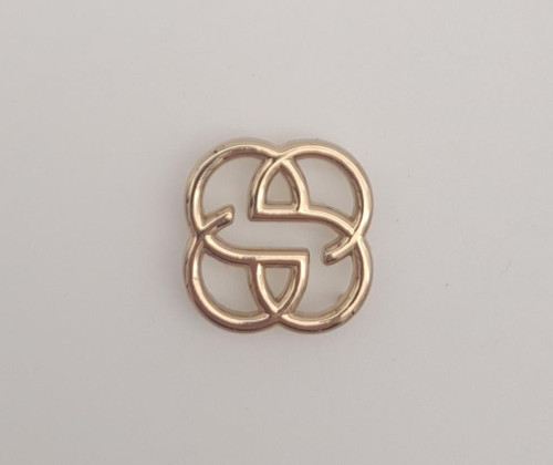 2 cm Çiçek Light Gold Plaka Süs