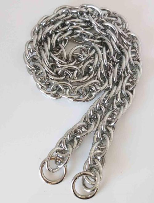 100 Cm Çift Halka Döngülü Zincir Yaylı Halkalı Gümüş Renk