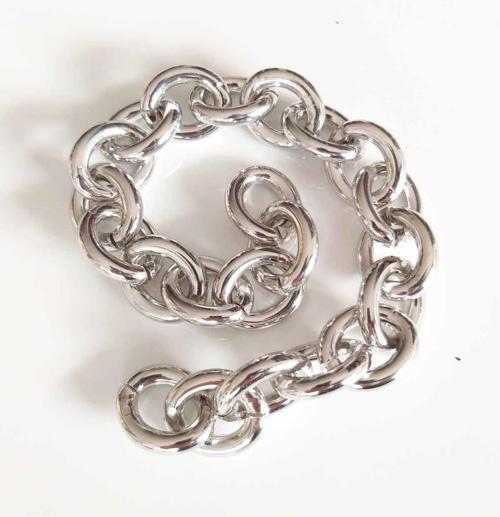 Gümüş Renk Oval Çanta Zinciri 6Mm 23X28 (35 Cm)