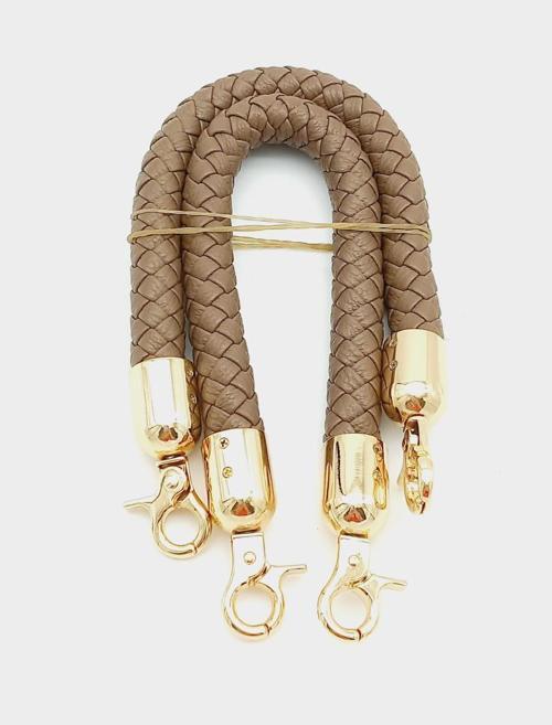 Vizon Kısa Örme Çanta Sapı Light Gold Metal