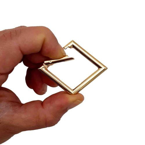 Kare Yaylı Halka 3.5 X 5.5 Cm Light Gold Renk