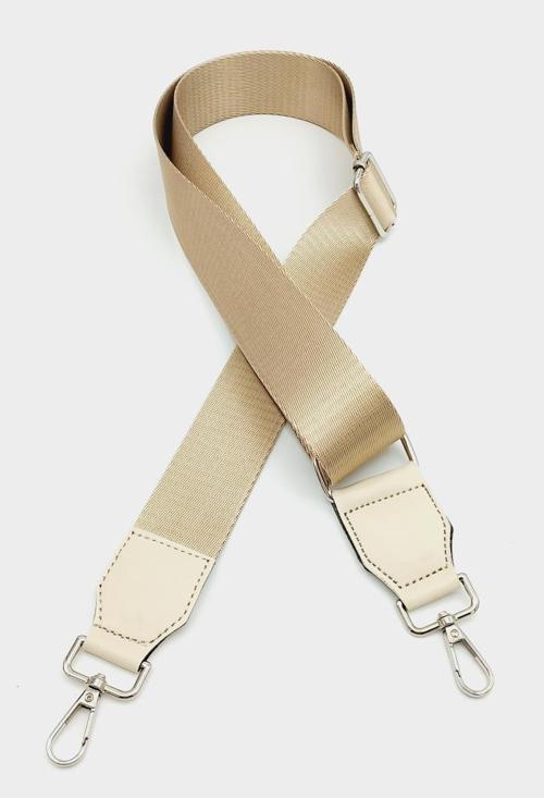 Suni Derili Polyester Kolon 120X4 Cm Bej Gümüş Metalli