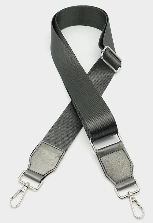 Suni Derili Polyester Kolon 120X4 Cm Gri Gümüş Metalli