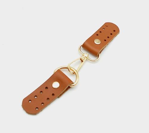 Gerçek Deri Kancalı Böce (Kilit) Taba Light Gold Metalli