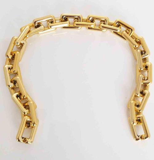 44 Cm Köşeli Metal Görünümlü Akrilik Zincir (Light Gold Renk)