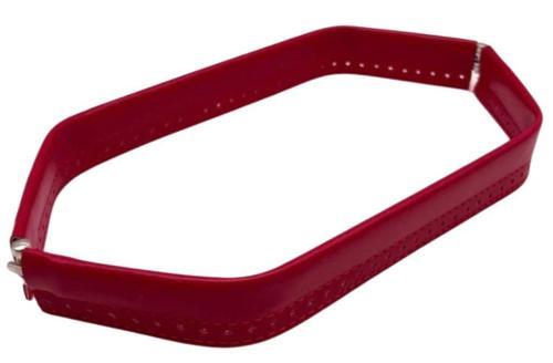 Kırmızı Renk Derili Metal Çanta Ağzı 33 Cm