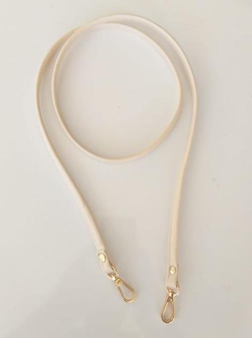 Spagetti Model Çanta Sapı Krem Renk Light Gold Metal