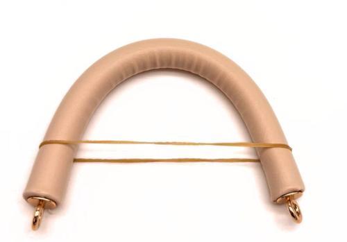 27 cm Rulo Model Suni Deri Pudra Çanta Sapı Light Gold Metalli