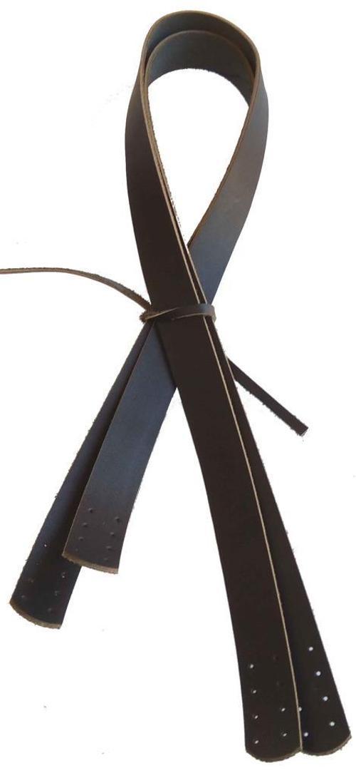 Siyah Renk Gerçek Deri 70X2.3 Cm Çift Sap