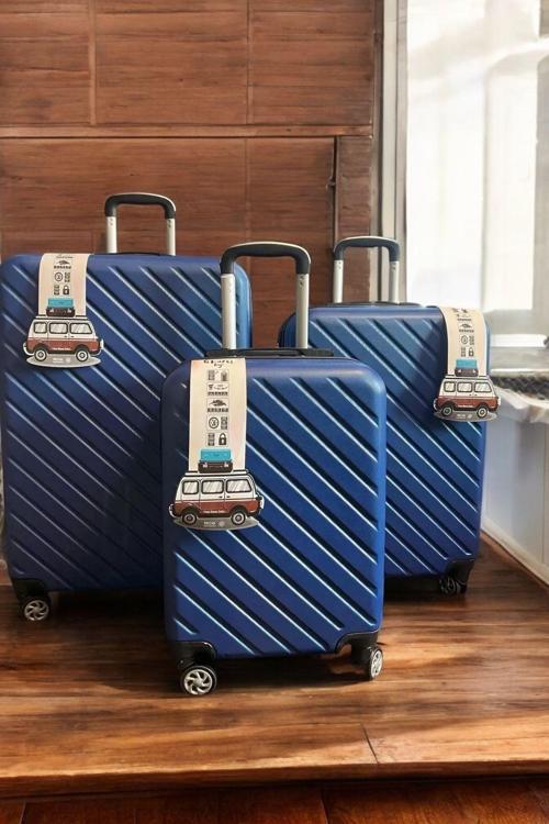 %100 Abs Kullanışlı Renkli 3'Lü Set Valiz
