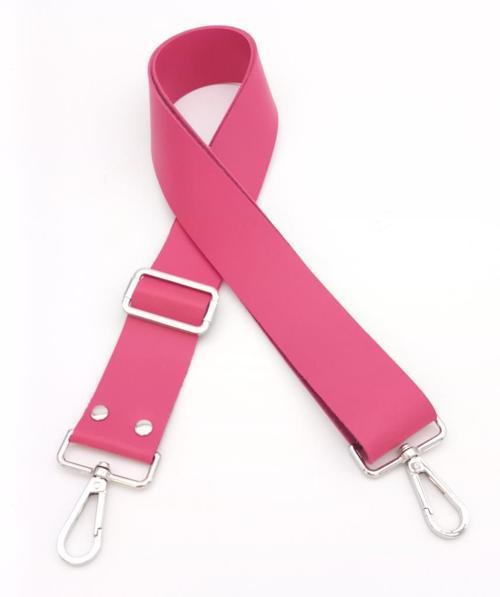 Suni Deri Fuşya 120X4 Cm Çanta Sapı Kalsap Gümüş Metalli