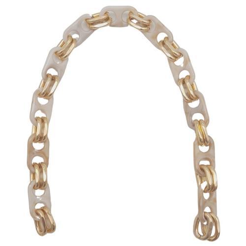 Akrilik Zincir 42 cm Bej Renk Light Gold Metalli