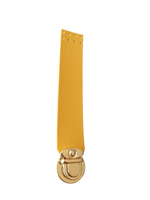Kilitli Kapak 3X17 Cm Light Gold Metal Hardal Sarı Derili