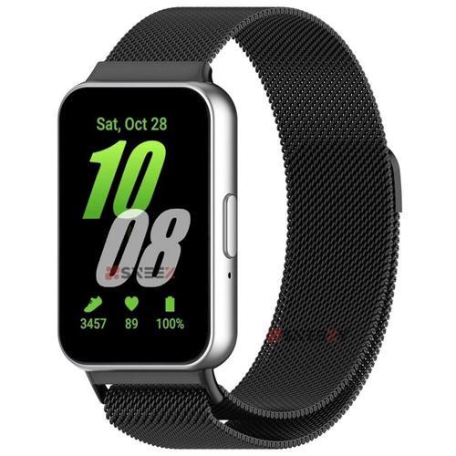 Samsung Galaxy Fit 3 İle Uyumlu Woven Wire Tasarım Metal Hasır Kordon