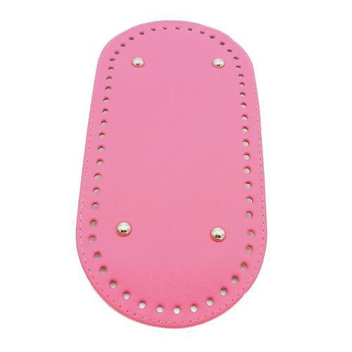 Suni Deri Fuşya Renk 25X12 cm Oval Çanta Tabanı